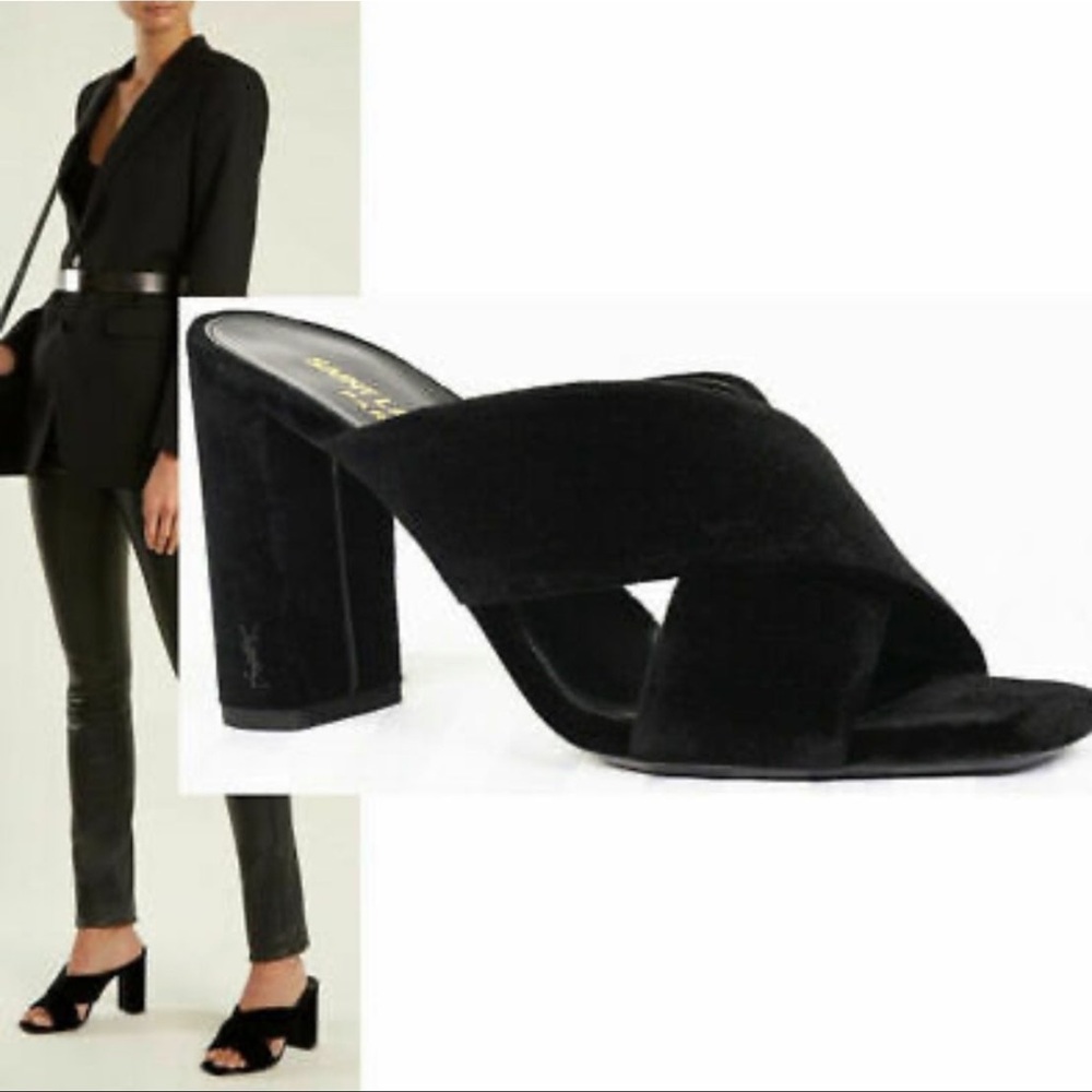AUTHENTIC Saint Laurent LOULOU Mules HEEL SLIDES NEW